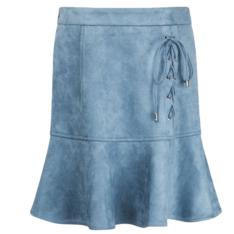 拉贝缇秋冬款小黑裙半身裙女麂皮绒半裙鱼尾a字短款裙子60007231