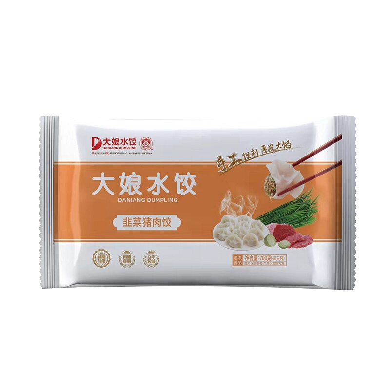 吴大娘 大娘水饺 韭菜猪肉水饺 700g(蒸饺 饺子 煎饺 锅贴 早餐食材 火锅食材)