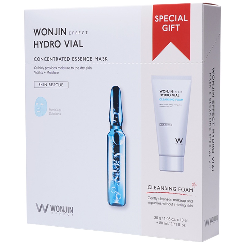 [林允同款]Wonjin原辰(元辰)玻尿酸蓝色安瓶面膜 补水保湿急救面膜 10片面膜+洗面奶/套 20年新款 正品保证