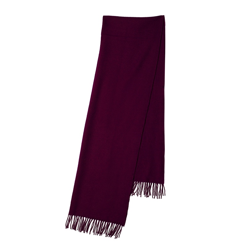 鄂尔多斯1980 秋冬纯色简约绒花式保暖百搭复古围巾