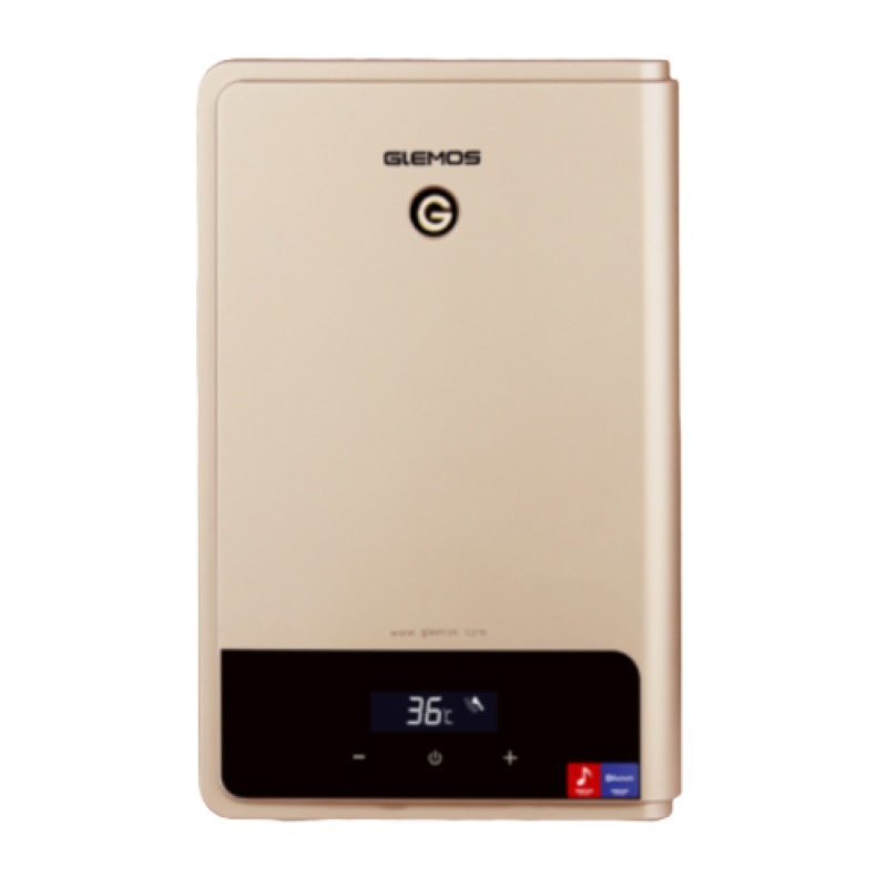 格林姆斯(GLEMOS)GL6-75升级音乐版即热式电热水器 超薄触摸智能恒温水电分离变频加热免储水 7500W 金色