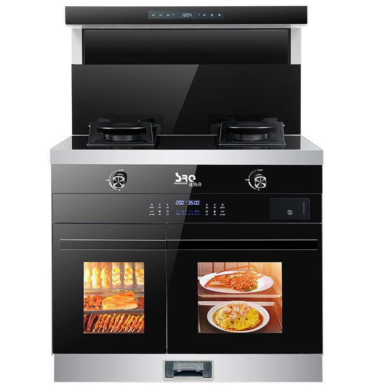 速热奇(SRQ-S6)集成灶体感蒸烤分离家用一体机侧吸下排烟灶左烤右蒸红外线灶 液化气