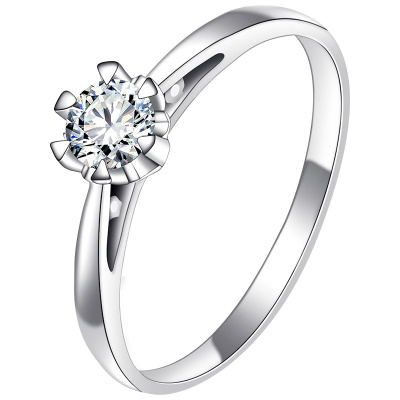 梦克拉 pt950铂金钻石戒指 钻戒女30分 六爪皇冠 求婚戒指结婚钻戒女