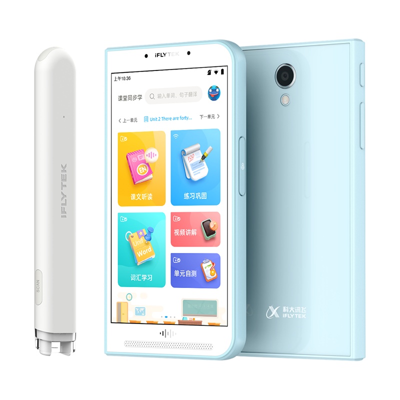科大讯飞 (iFLYTEK)讯飞英语通扫描笔套装学习机儿童家教机点读机早教机英语翻译机 小学初中高中英语学习 蓝色