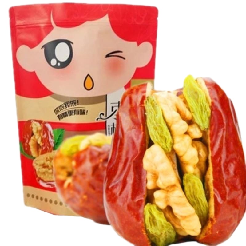 红枣夹核桃仁枣夹核桃仁葡萄干1000g核桃枣500g/袋 枣夹核桃葡萄干(2斤箱装)