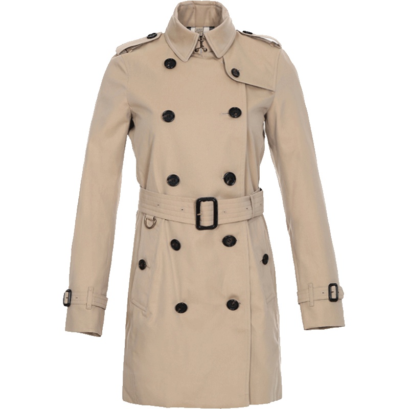 BURBERRY 博柏利 女士棉质双排扣配腰带中长款风衣 39004611