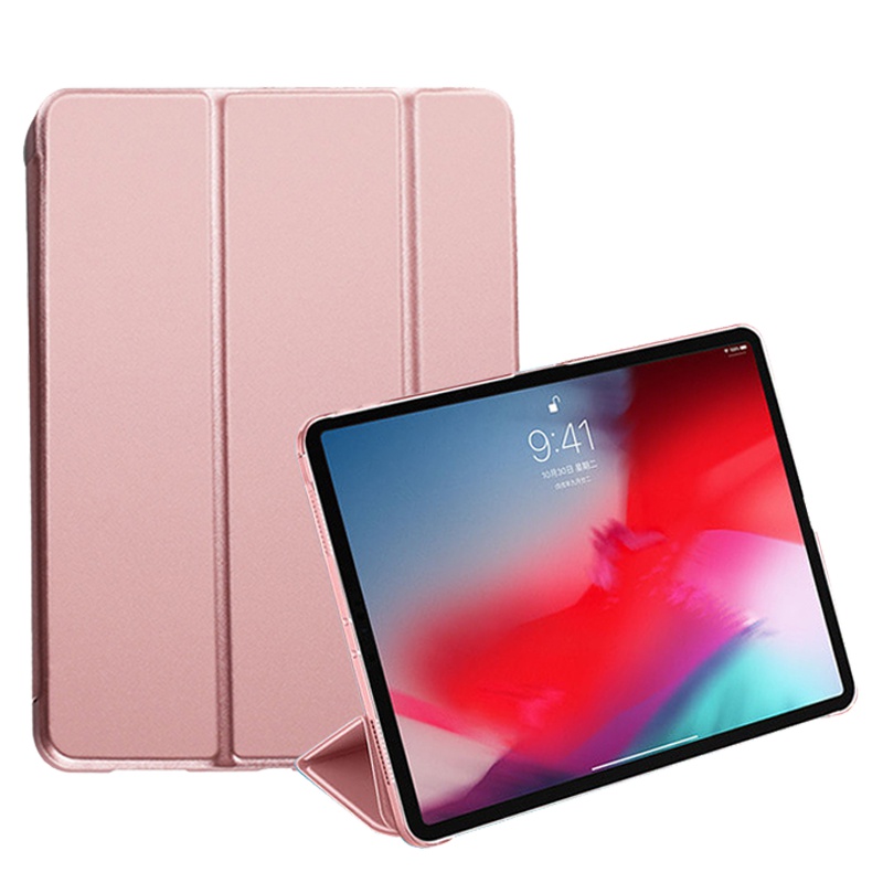 intermai2018新iPad Pro 11英寸硬壳保护套苹果平板Pro简约风爱派pad三折PC硬壳 玫瑰金加固防摔