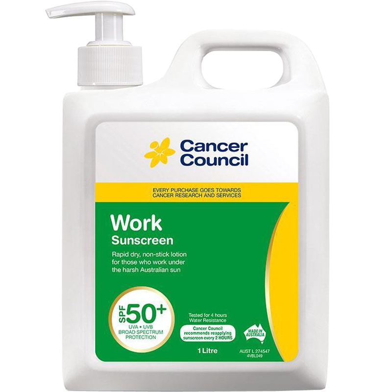 Cancer Council 茜茜尔 工作 防晒霜 SPF50+ 1L实惠装 Work 清爽快干 澳洲进口