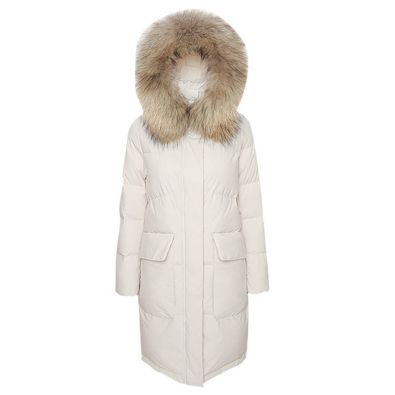 高梵羽绒服女中长款2019新款貉子大毛领时尚百搭冬季加厚保暖外套