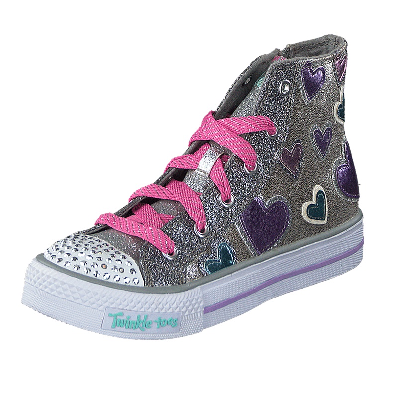 SKECHERS斯凯奇TWINKLE TOES闪灯高帮休闲鞋女童鞋10583L