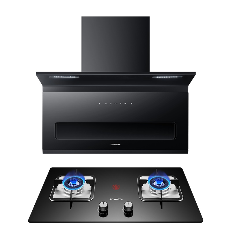 创维(SKYWORTH)抽油烟机灶具套装7字型烟灶套餐 21立方大风量免拆洗体感控制吸油烟机燃气灶Y9+JZY-Z32