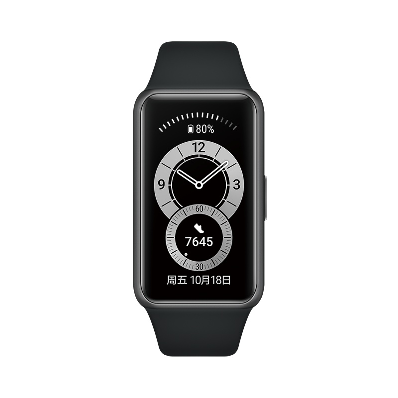 华为/HUAWEI手环6 全天候血氧监测 炫彩全面屏 超长续航 智能手环 运动手环 曜石黑