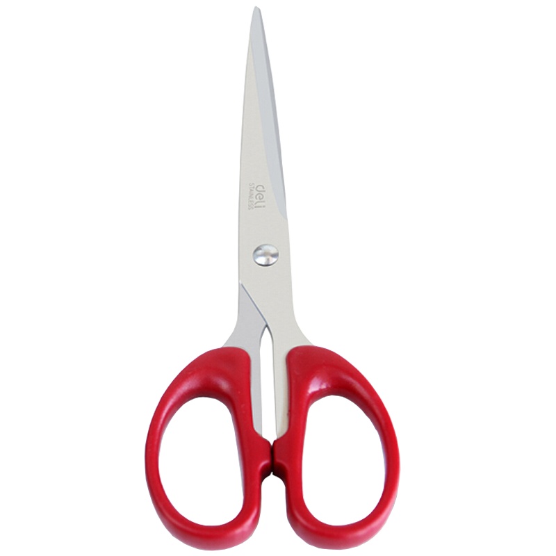 得力(deli)6009办公剪刀 家用厨房缝纫剪纸刀 颜色随机 1把装 办公文具用品