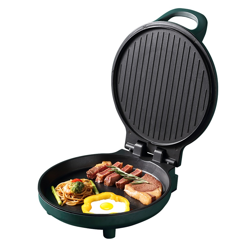 金正(NiNTAUS)电饼铛绿色 双面加热下盘单独加热 180度开合家用大功率饼档小型煎饼烙饼锅 圆盘JZK-308