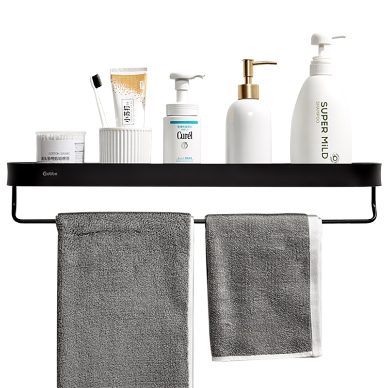 卡贝免打孔卫生间浴室置物架壁挂洗手厕所洗漱台毛巾收纳墙上神器
