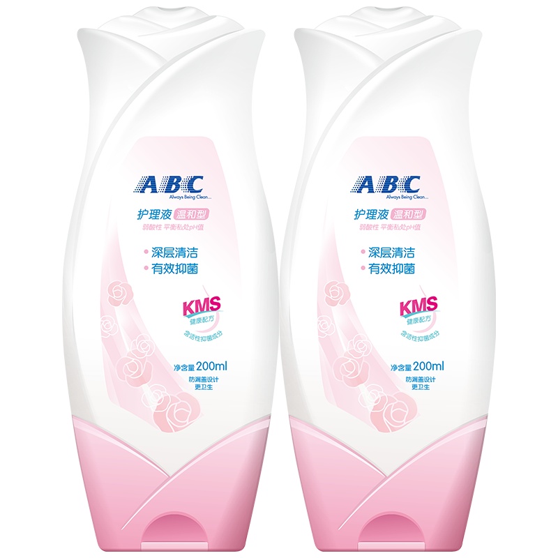 ABC 卫生护理液 私处抑菌洗液KMS弱酸性健康配方200ml*2
