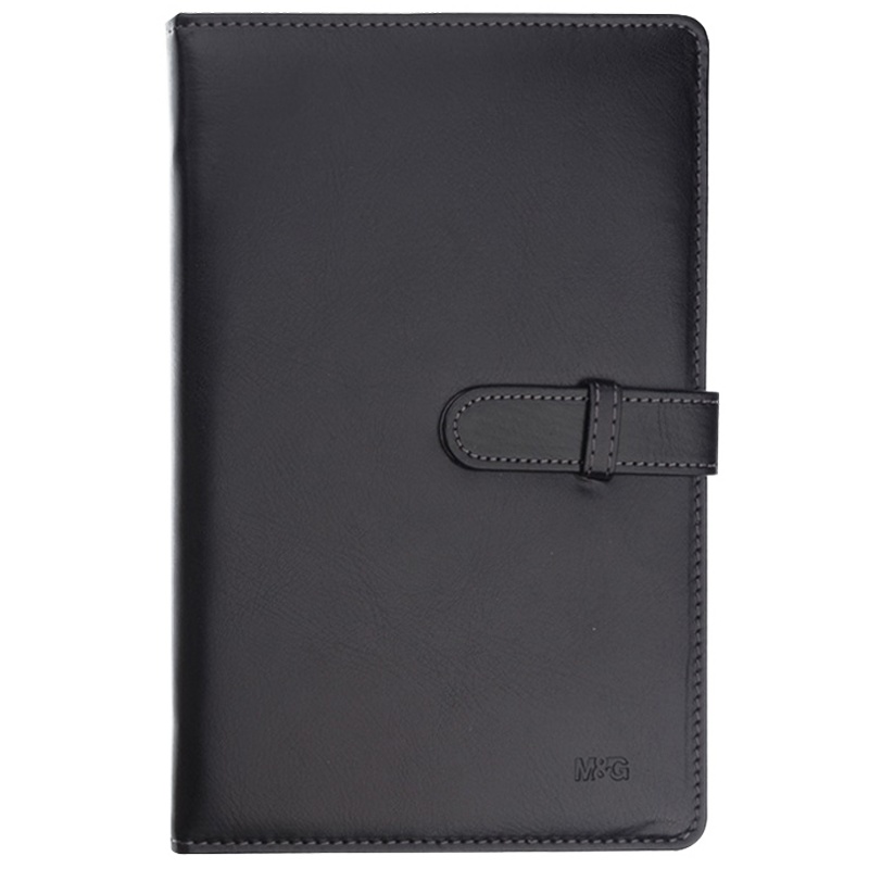 晨光(M&G)APY4G381 A5皮革胶套本 100张/本搭扣皮面本日记本记事本笔记本子商务会议记录本 笔记本/记事本