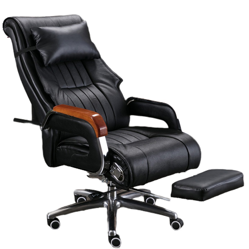 顶鸿DH-HY0682老板椅可躺按摩大班椅商务办公椅舒适久坐书桌椅家用电脑椅子 搁脚 耐磨PU皮+按摩