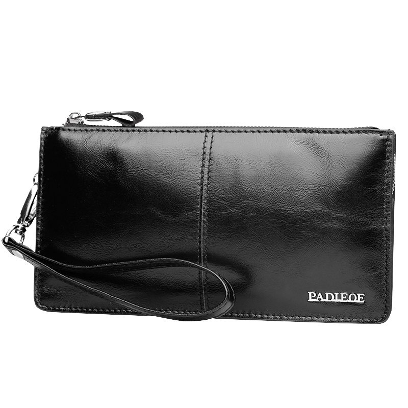 【顺丰配送】帕迪欧大容量手包男真皮长款商务男士手拿包钱包拉链休闲男包韩版 PB151002