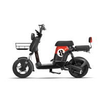 爱玛电动车48V20Ah时尚成人轻便锂电自行车电动车AM350活力橘/黑/亚黑