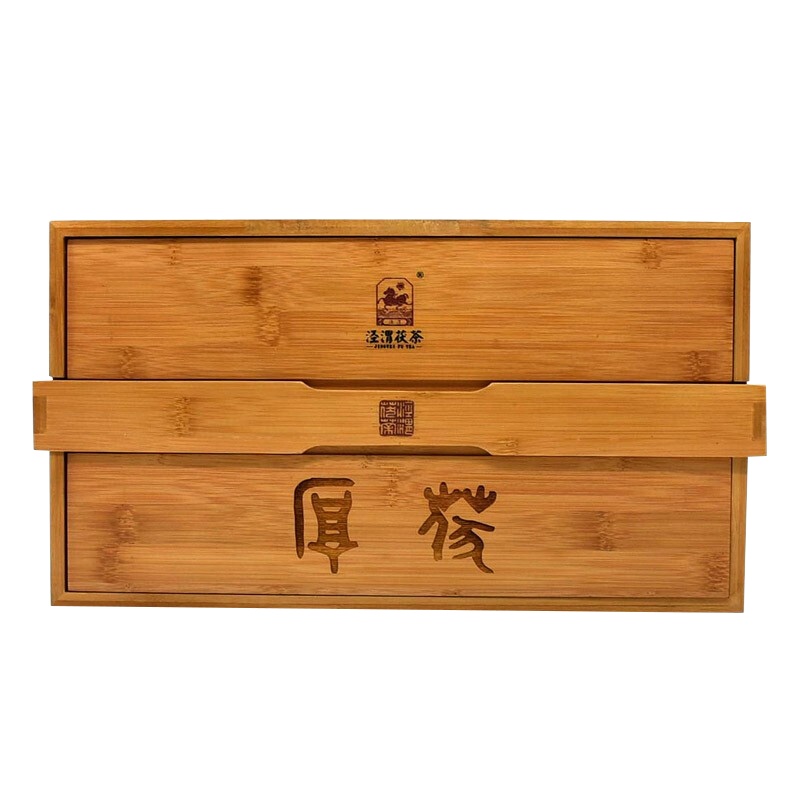 泾渭茯茶 陕西特产 泾阳茯茶砖茶黑茶叶 厚茯茯砖茶礼盒装2.7kg 正宗金花黑茶 2018年份