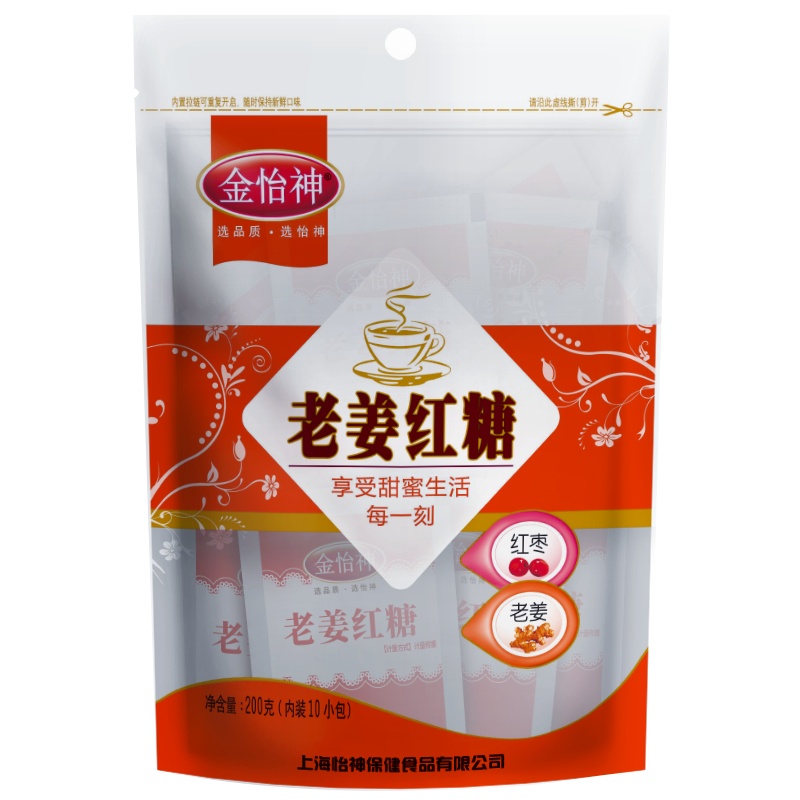 金怡神老姜红糖姜茶老姜红枣红糖姜茶古法熬制老红糖小袋装200g