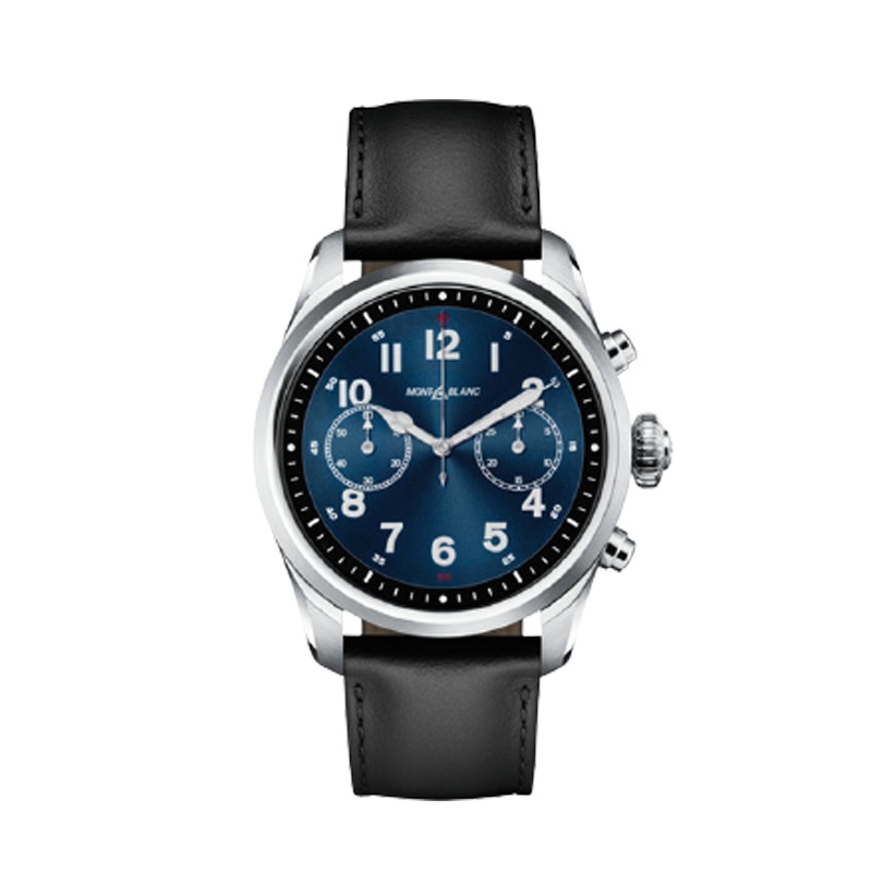 万宝龙(Mont Blanc) SUMMIT 2系列智能腕表男士手表 蓝盘黑色皮带 123850
