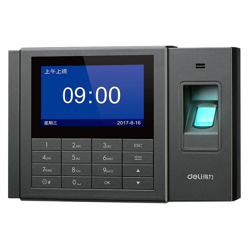 得力(deli)3758WIFI无线指纹考勤机指纹打卡机免安装U盘下载自动生表5000枚指纹4.3英寸彩屏语音户外工具