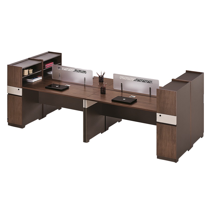 [藏书阁]职员办公桌员工位桌简约现代4人位屏风财务办公桌