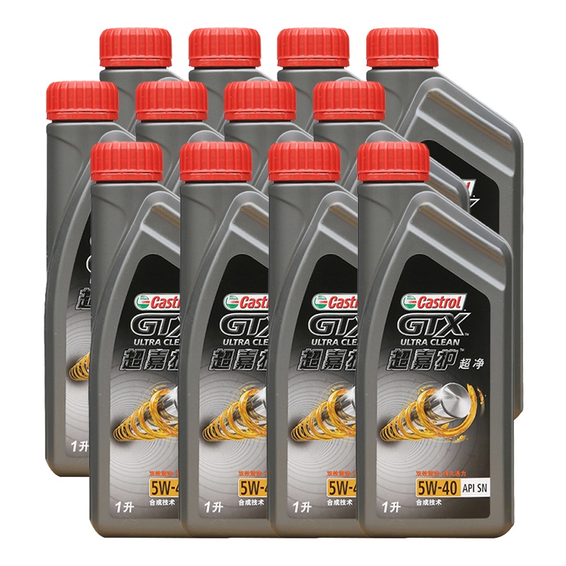 嘉实多(Castrol)超嘉护5W-40 SN 全合成机油 1L*12瓶(整箱装)