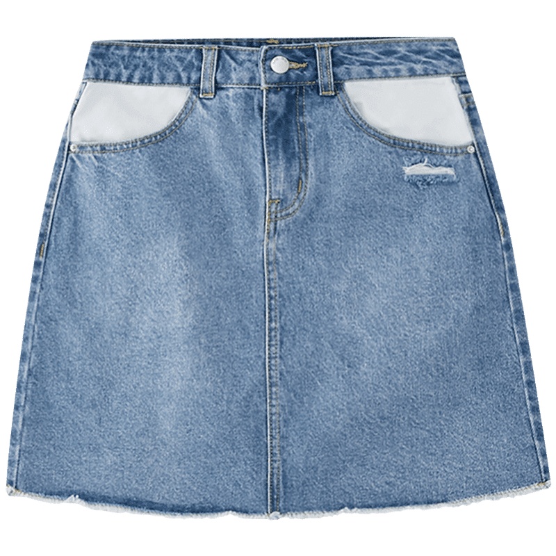 美特斯邦威连衣裙女2020新款夏季时尚百搭洋气牛仔撞色装饰半裙女