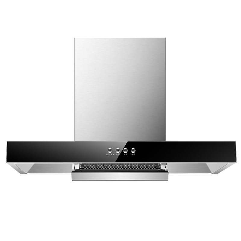 尊威顶吸式欧式大吸力深腔T型吸排油烟机体感智能清洗家用厨房|A017-B四位琴键T型拢烟