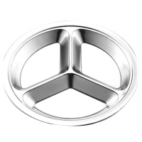 意黛斯(YIDAISI) 不锈钢餐盘 304不锈钢餐盘 三格 3格 酱料分隔餐盘 [10个起售 ]