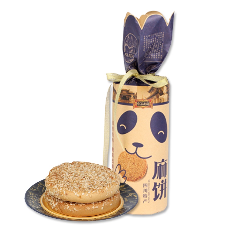 四川特产 熙御园麻饼450g筒装休闲零食传统中式糕点营养早餐