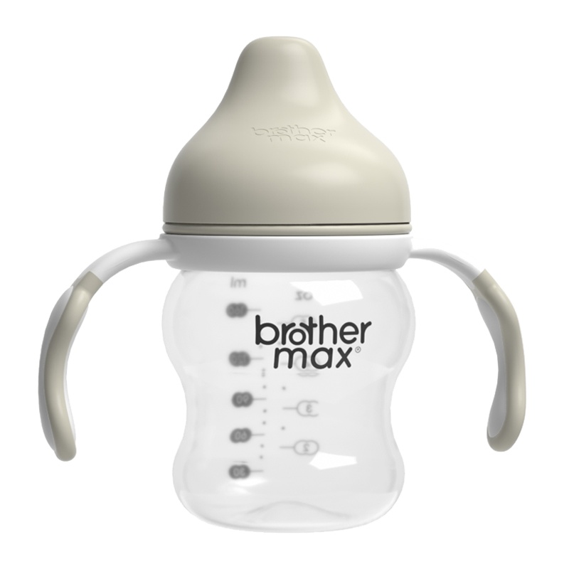 BROTHER MAX原装进口新生婴儿宝宝带手柄学饮杯防摔防漏防呛儿童鸭嘴杯160ml幼儿园便携式家用水杯带手柄带盖