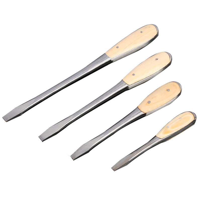 8寸夹柄螺丝刀 一字螺丝刀木柄螺丝批改锥起子 200mm 10把