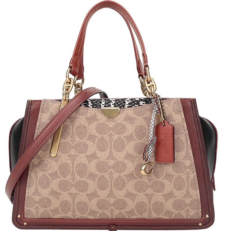 COACH 蔻驰 奢侈品 女士DREAMER系列涂层帆布配皮手提单肩斜挎包 38846