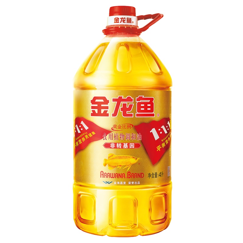 金龙鱼非转基因 黄金比例食用调和油4L