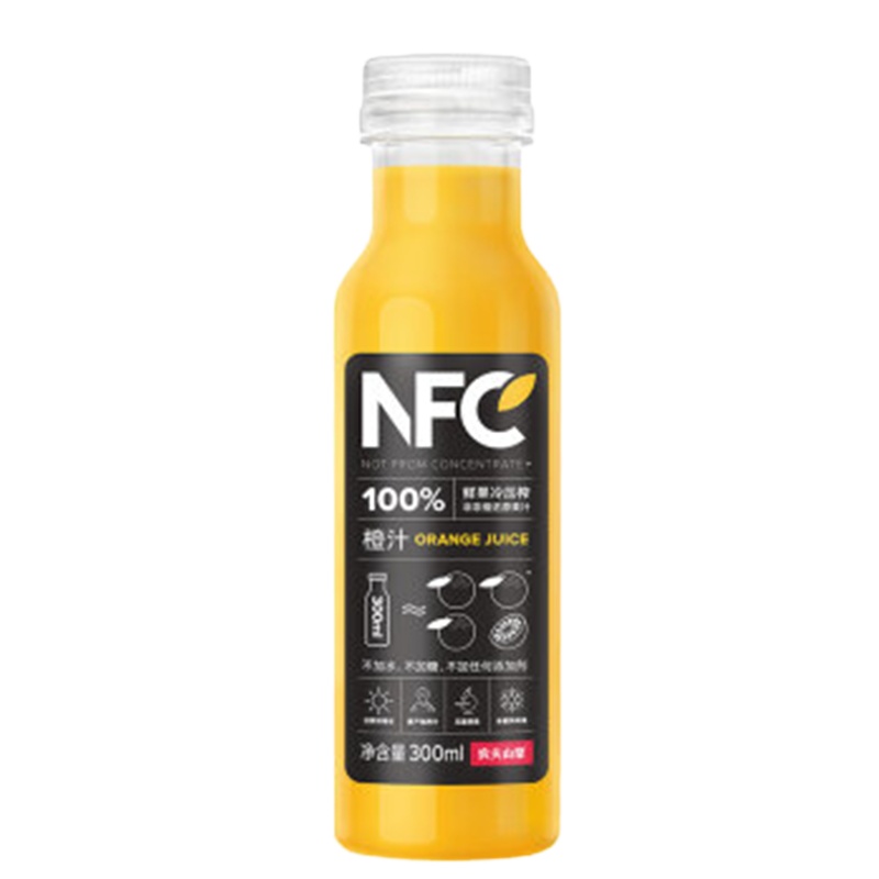 农夫山泉 果汁饮料 100%NFC橙汁300ml 24瓶/箱 50箱起订