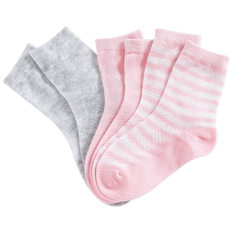 （3对装）哈贝比婴儿袜子中筒新生儿夏季薄款网眼儿童女童宝宝袜