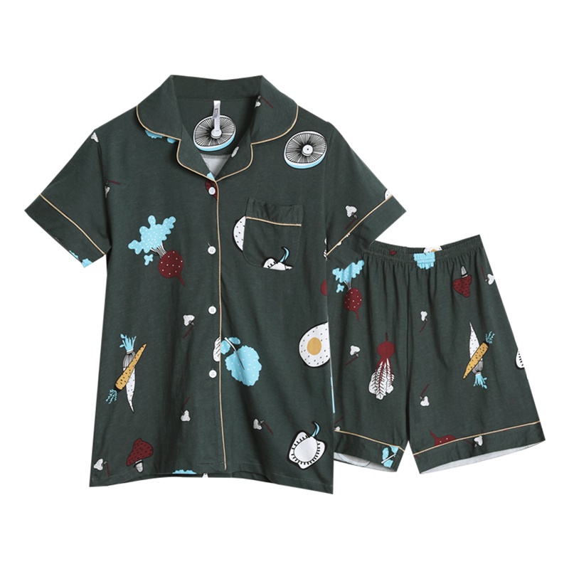 红豆居家Hodohome睡衣女夏季短袖可爱童趣女士薄款春夏家居服两件套装