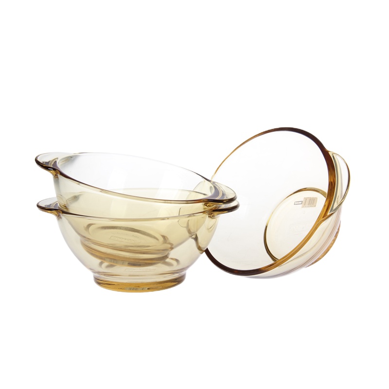 康宁(PYREX) 餐具三件组 OV3-E/SZXY 琥珀耐热玻璃餐具碗盘微波适用 饭碗*3