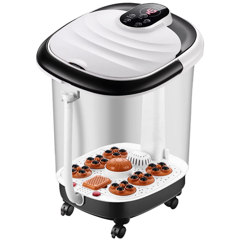 安尚深桶足浴器内深30cm家用商用电动按摩轮足浴盆一键启动数码显示熏蒸泡脚盆洗脚盆无线遥控自动加热恒温按摩洗脚器足疗机