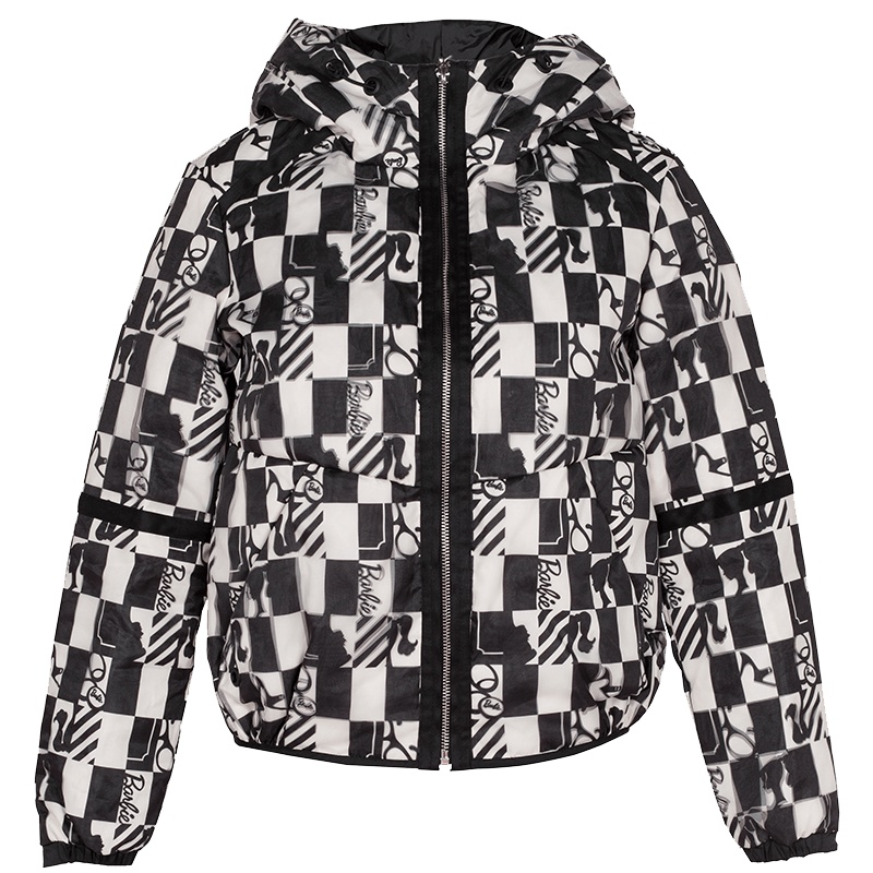 ERAL-艾莱依短款芭比联名设计连帽女士羽绒服12046-EDAD