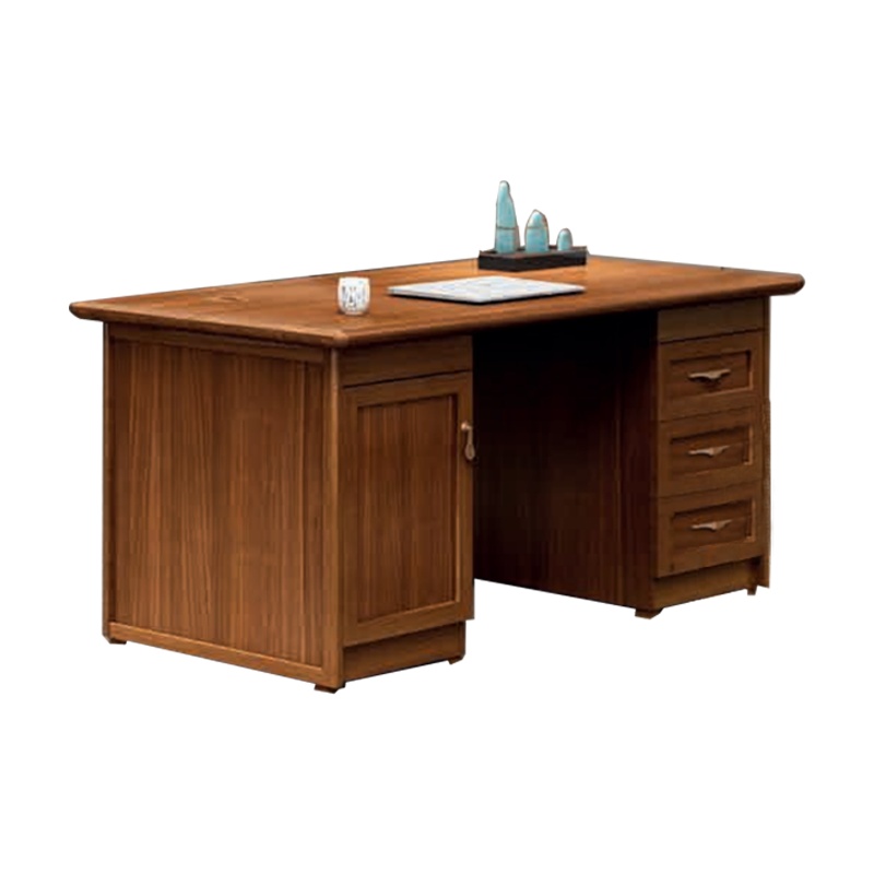 钜晟 新中式实木办公桌1.6米胡桃木写字台书桌JS-GLAZ-1652