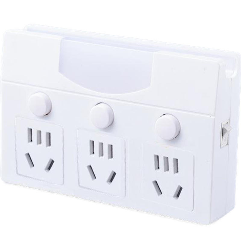 家之选 电源插座转换器带小夜灯独立开关无线扩展转换插头一转多拖三不带线插排排插插板接线板