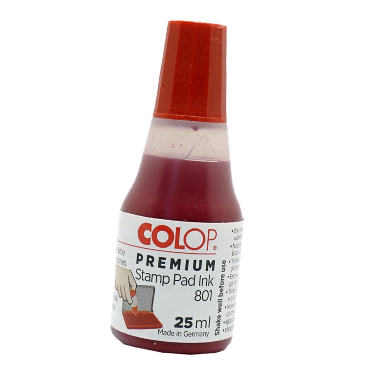 COLOP刻乐圃 回墨印专用印油回墨翻斗印油 801 红色25ml