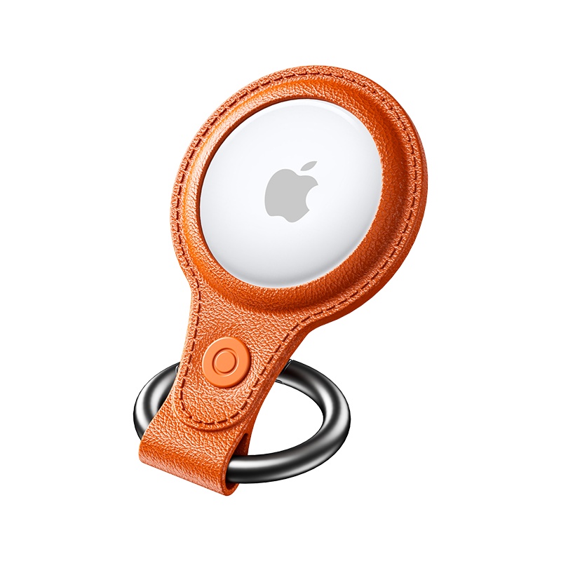 古尚古 新款AirTag保护套适用苹果airtags皮质壳防摔钥匙扣环宠物狗猫项圈iphone软套追踪器air防丢器