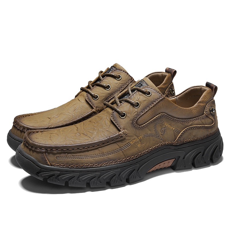 英伦班纳(ENLEN&BENNA)男鞋户外休闲鞋真皮秋冬季新款男士登山鞋大码牛皮鞋防滑耐磨徒步鞋