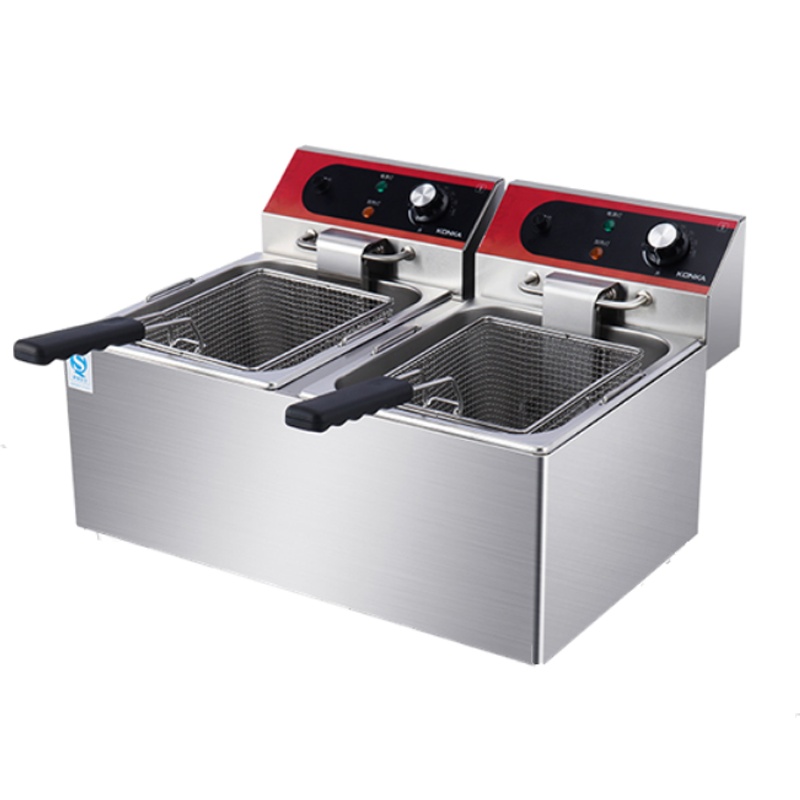 康佳油炸锅单缸双缸商用摆摊炸锅油条机炸薯条油炸机大容量电炸炉 加深双缸旗舰款